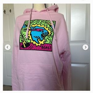Flash sale 🎉Mr. Beast Pink Graphic Hoodie